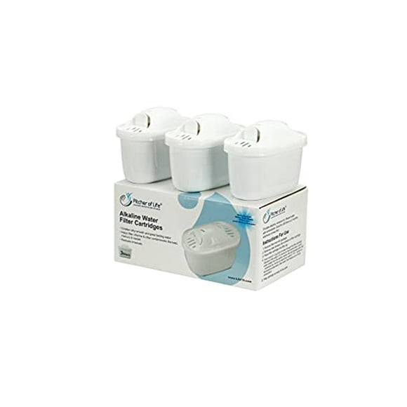 3-Pack of Replacement Filters for The New & Improved 2021 Pitcher of Life - Generates Purified, Alkaline Mineral Drinking Water, Superior Filter = Improved Alkalization & antioxidants by Life Ionizer