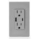 thumbnail image 3 of Cargador de pared USB Leviton tipo A y tipo C T5633-GY gris, 3 of 4