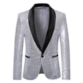 thumbnail image 3 of Gamivast Men's Sequin 2 Piece Suit Shiny Glitter Blazer and Pants Set Slim Fit Tuxedo Outfit for Party Wedding Prom Stage Performance Disco Dance Wear, 3 of 5