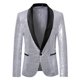 thumbnail image 2 of Ceisia Men's Slim Fit Sequin Shawl Collar Blazer & Trousers Set | Party & Performance Wear Gifts, 2 of 5