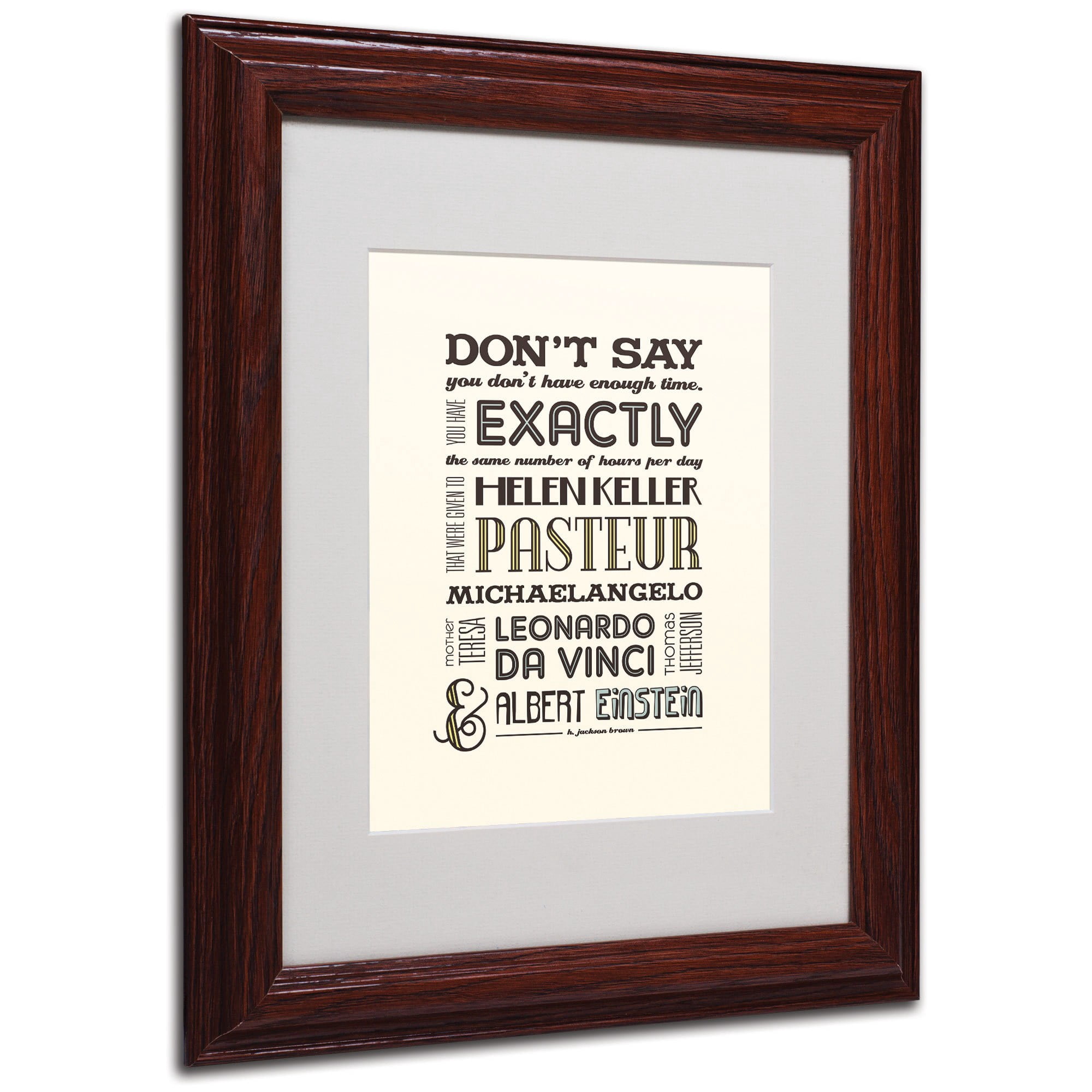Trademark Fine Art "Enough Time II" Matted Framed Art by Megan Romo, Wood Frame