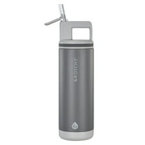 GROSCHE ALPINE Flip 'N Sip Insulated Water Bottle With Straw - 20oz, Steel Grey