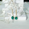thumbnail image 5 of Womens Emerald Drop Earrings with Moissanite - 8X10 mm Oval Shape Lab Grown Emerald, 18K Yellow Gold, 5 of 7