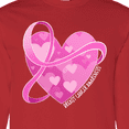 thumbnail image 4 of Inktastic Breast Cancer Awareness Pink Ribbon Around Heart Long Sleeve T-Shirt, 4 of 5