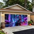 thumbnail image 5 of uhnmki Neon Style Garage Door Cover Festive Holiday for Outdoor Indoor Use Weather Polyester Fabric with Reinforced Stitching Easy Installation and Storage, 5 of 5