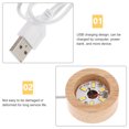 thumbnail image 3 of SHISUYAN Wood Display Pedestal Light Base Table Crystal Ball Lamp Base USB Charging Light Base, 3 of 8