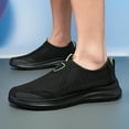 thumbnail image 6 of Men's Walking Slip-On Shoes Mesh Comfortable Lightweight Casual Sneakers Breathable Walking Non Slip Leisure Loafers Black 8.5 US, 6 of 7