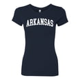 thumbnail image 2 of Wild Bobby State of Arkansas College Style Women Slim Fit Junior Tee, 2 of 6