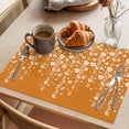thumbnail image 3 of Placemat Set of 4 Floral Orange Placemats for Dining Table Minimalist Line Flower Washable Table Mats for Kitchen and Party Decor Indoor & Outdoor Use, 3 of 8