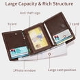 thumbnail image 3 of Wallet for Men Trifold Wallet RFID Blocking Leather Wallet Mens Brown Men's Front Pocket Wallets Credit Card Holder Thin Compact Travel Wallet Gifts for Dad Husband Boyfriend, 3 of 7