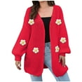 thumbnail image 3 of Winter Coats for Women Fall Sweaters for Women 2025 Women Solid Color Botton Fall And Winter Long Sleeve Cardigan Fashion Coat, 3 of 6