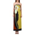 thumbnail image 1 of Gupgi Robe Tube Ample pour Femmes Épaules Dénudées Robe Contrastée Robe Longue d'Été Sans Bretelles, 1 of 9