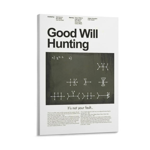Good Will Hunting Movie Poster (6) Wall Art Poster Gifts Bedroom Prints Home Decor Hanging Picture Canvas Painting Posters 20x30inch(50x75cm)