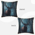 thumbnail image 3 of Fotbe Mystical Forest Elk Pattern Velvet Decorative Throw Pillow Covers with Elegant Piping, Soft Plush Cushion Cover for Sofa, Bed, Car, Office-16"x16", 3 of 8