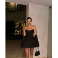 thumbnail image 2 of Black Strapless Pleated Mini Dress (S, Black), 2 of 4
