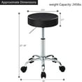 thumbnail image 2 of RTYJGD White Swivel Office Stool, Rolling Salon Massage & Tattoo Chair, Modern Round Stool, 16.14"D x 16.14"W x 25.98"H,Black, 2 of 6