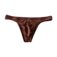 thumbnail image 5 of KHONTS Thongs for Men Soft Comfy Low Waist Underwear Lace Mesh Breathable Briefs Coffee XL, 5 of 5