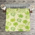 thumbnail image 3 of Ambesonne Artichoke Quilted Bedspread Set 3 Pcs, Vegetable Sketch Print, Queen Size, Lime Green, 3 of 3
