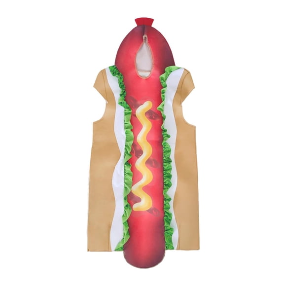 Disfraz Hot Dog Traje Disfrazado Niños Traje Comida Divertida Disfraz Escenario Poliéster Fácil de Usar Adecuado para Espectáculos Escolares Festivale S