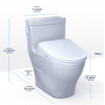 thumbnail image 2 of TOTO® WASHLET®+ Legato® One-Piece Elongated 1.28 GPF Toilet with Auto Flush S7A Contemporary Bidet Seat, Cotton White - MW6244736CEFGA#01, 2 of 5