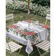thumbnail image 2 of Square Outdoor Tablecloth with Umbrella Hole Red Roses Floral Outside Table Cloth Waterproof Patio Table Cover Farmhouse Botanical Flowers Zipper Tablecloths for Picnic Party Camping 60x60 Inch, 2 of 8
