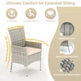 thumbnail image 4 of Muphyers 10 Piece Patio Dining Sets for 8 Comfortable Ergonomic Seats Durable Rattan Glass Top Patio Table and Chair Set Removable Cushions Conversation Sets for Home Patio Garden Kitchen,Khaki, 4 of 7