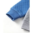 thumbnail image 5 of KIMI BEAR Newborn Baby Boys Pant Sets 3-6 Months Fall Winter Outfits Long Sleeves Sweatshirt Top Waffle Color Block Top Sweatpants 2pcs Clothing Sets Blue, 5 of 8