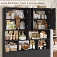 thumbnail image 7 of Homfa 8 Door Pantry Cabinet with Adjustable Shelves，71”H Storage Cabinet with Open Cubes for Kitchen, Dining Room, Black, 7 of 7