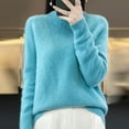 thumbnail image 1 of Womens Sweaters Trendy Long Sleeve Crewneck Sweater Soft Lightweight Knit Tops Solid Color Basic Pullover, 1 of 3