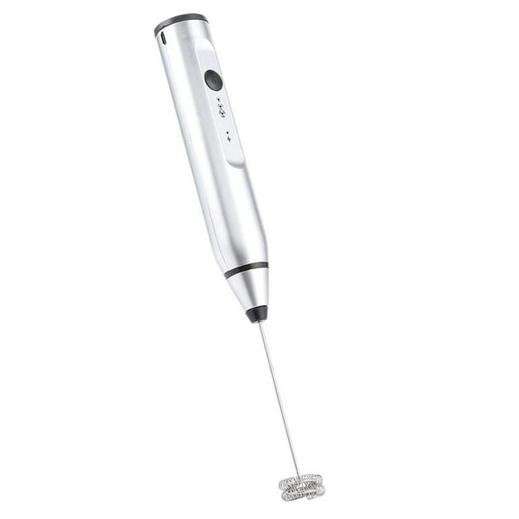Rechargeable Electric Hand Mixer Rechargeable Household Milk Frother Coffee Mixer Handheld Egg Beater Kitchen Tools(Silver)