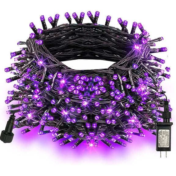 Morttic Christmas Lights, 200 LED 66FT Christmas Lights Plug in with 8 Modes, Waterproof Xmas Lights Outdoor, Indoor Halloween Decoration - Purple