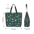 thumbnail image 5 of Bingfone Canvas Tote Bag for Women with Inner Pocket Aesthetic Cute Shopping Tote Bags Reusable Grocery Bags- Christmas Dinosaur colorful, 5 of 8