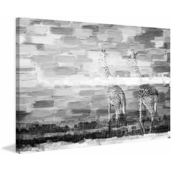 Parvez Taj "Giraffes" Print on Canvas