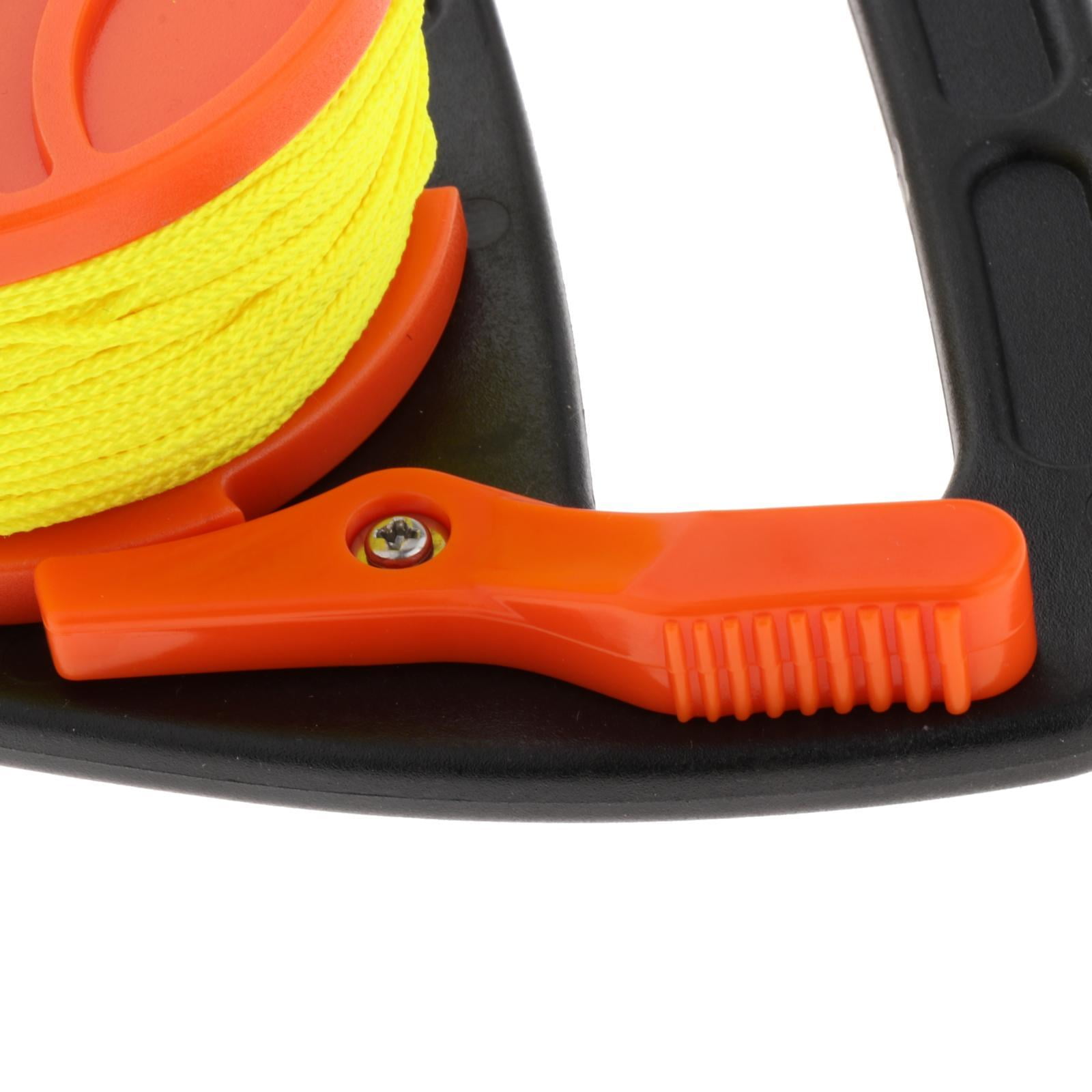Kesoto Multi Purposeheavy Duty Scuba Diving Reel with Handle Yellow Line with for , Kayaking, Recreational Diving Snorkeling Orange 46m, Size: Multiple Sizes