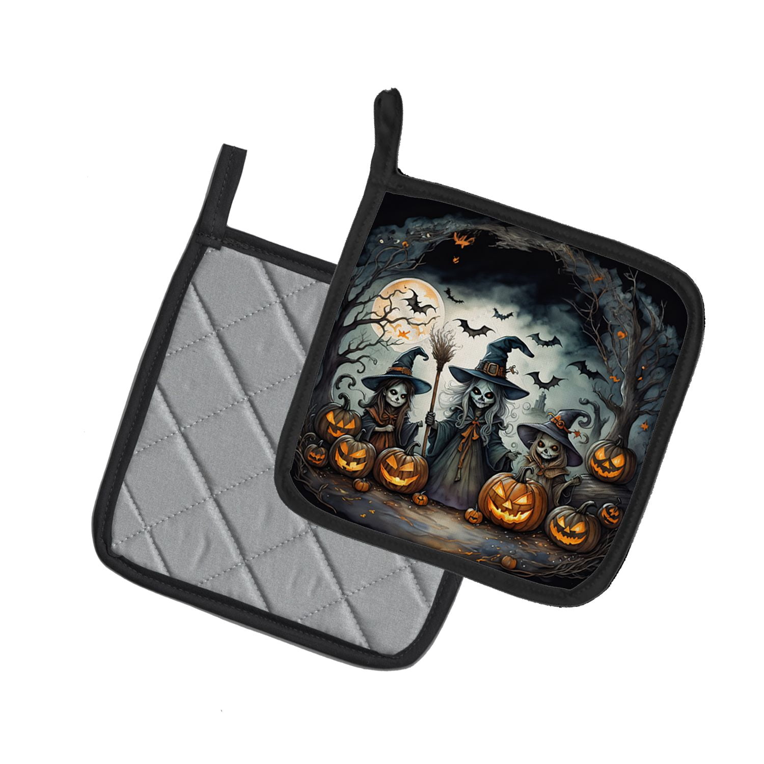 Halloween Pair of Pot Holders 7.5x7.5 Inch Heat Resistant Kitchen Decor