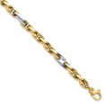thumbnail image 1 of Diamond2Deal 14K Two-tone Gold Link Bracelet 8inch for Women, 1 of 5