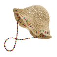 thumbnail image 2 of Sombrero de paja para mujer, gorra plegable para vacaciones, fiestas, bodas, festivales al libre., 2 of 9