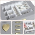 thumbnail image 4 of Joyero Kendal LJC4DRGY con tapa de cristal de 5 capas, color gris, 4 of 6