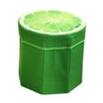 thumbnail image 2 of Dualoai Folding Storage Ottoman Fruit Pattern Footrest 11.42x11.42x11.81inch Toy Storage Box Foot Stool for Home Decor Office Bedroom Lemon, 2 of 9
