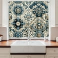 thumbnail image 3 of Ambesonne Ethnic Kitchen Curtains, Mosaic Look Azulejo Inspired, 55"x36", Off White Cadet Blue, 3 of 3
