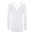 thumbnail image 4 of Haitryli Kids Girls Gymnastics Leotard Long Sleeve Ballet Dance Bodysuit Biketard Tumbling Unitard with Shorts Ivory 12, 4 of 5