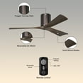 thumbnail image 5 of Matthews Fan Company IR3H-BB-WA-52 Irene 52" Brushed Bronze Hugger Ceiling Fan with 3 Walnut Blades, Remote and Wall Control, Indoor/Outdoor Damp Rated, 5 of 6