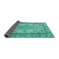 thumbnail image 2 of Ahgly Company Indoor Round Medallion Turquoise Blue Traditional Area Rugs, 4' Round, 2 of 4