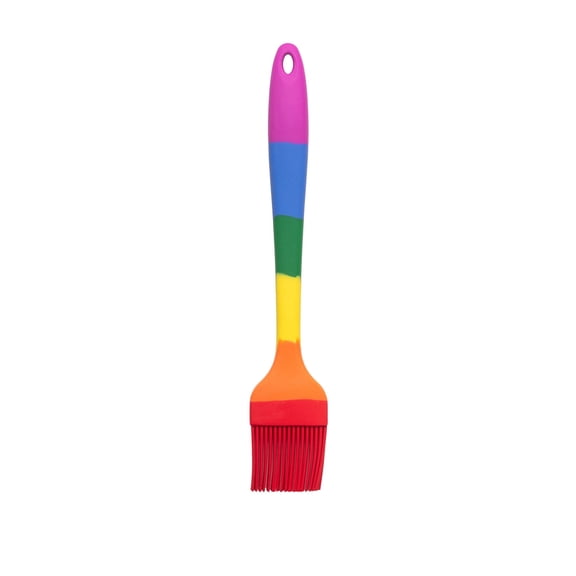 HIC Kitchen Rainbow Non-Stick Pastry Brush, Heat-Safe Silicone With Iron Core, 8.5-Inch