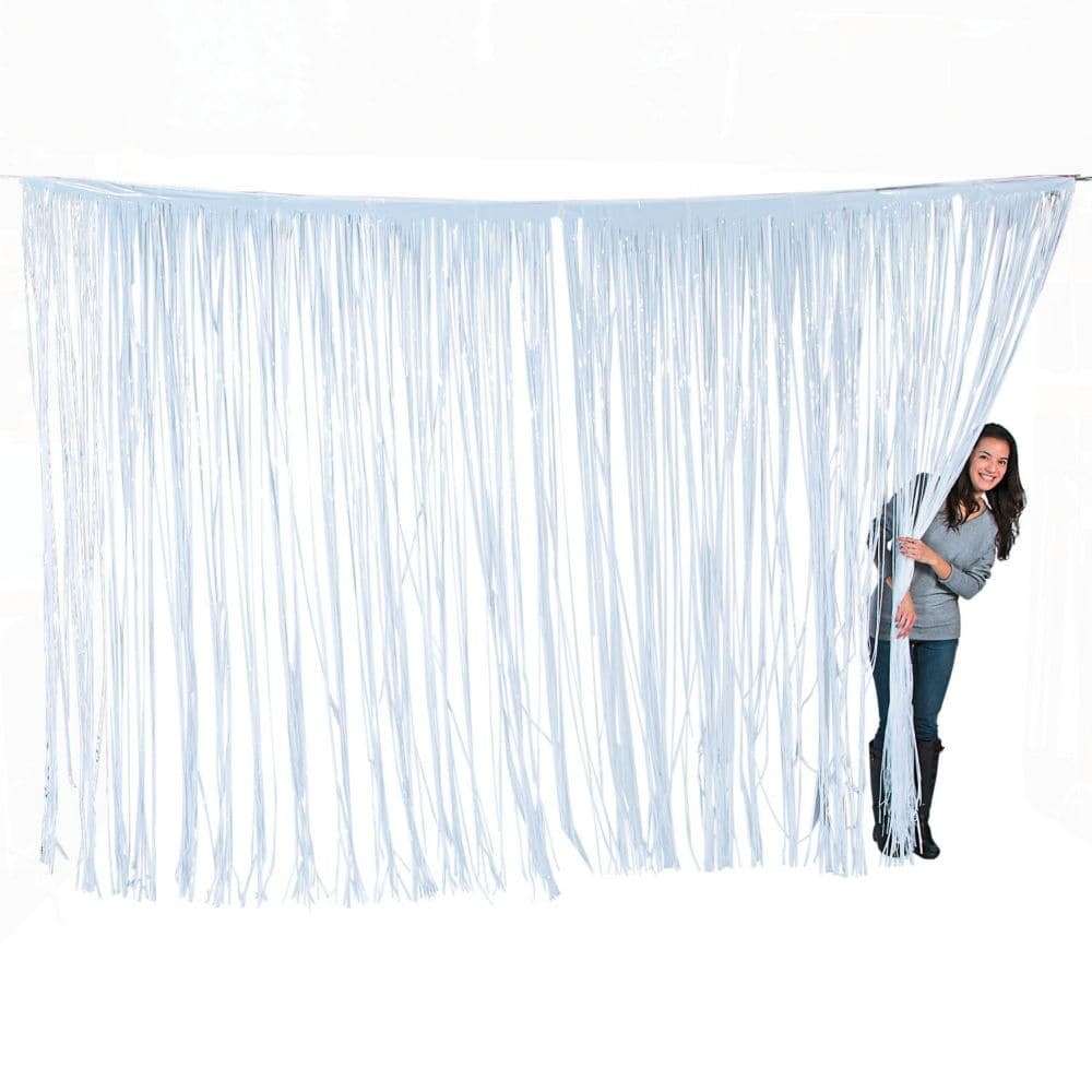 Lg White Fringe Door Curtain Party Decor 1 Piece