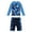 Navy Blue Shark, variant on YIZYIF Kids Boys 2PCS Shark Print Swimsuit Rash Guard Long Sleeve Swimming Shirt Tops with Shorts Set Navy Blue Shark 3-4
