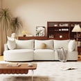thumbnail image 2 of shunda K Three Piece Sofas with Five Back Cushions and Curved Seat, for Living Room, Study Room, and Apartment, Beige, 2 of 5