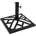 thumbnail image 1 of Sunnydaze Base de Parasol Carrée en Fonte Décorative Design Géométrique Moderne pour Patio Extérieur - 17 Pouces - Noir, 1 of 7
