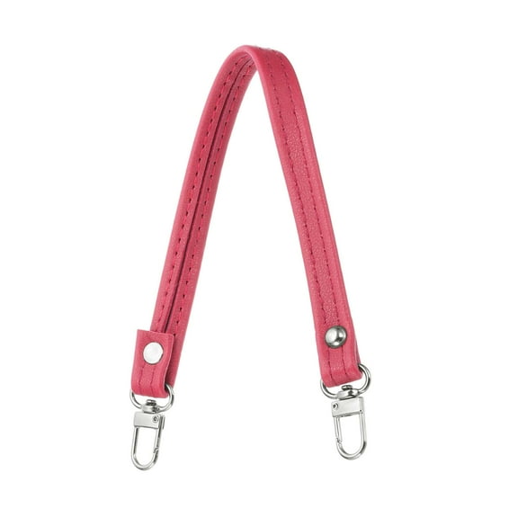 Uxcell Leather Purse Handle Strap, 13 Inch Leather Purse Strap Replacement DIY Women Clutch Bag Handbag Top Handle Strap Repair Accessories, Rose Red