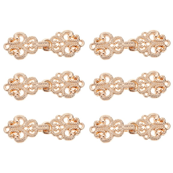 WRITWAA 6Pairs Zinc Alloy Cheongsam Buttons Handmade Sewing Fasteners for Clothing Decoration